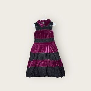 Purple & Black Velvet Dress - Perfect for Halloween Wedding,Cosplay, and Vintage